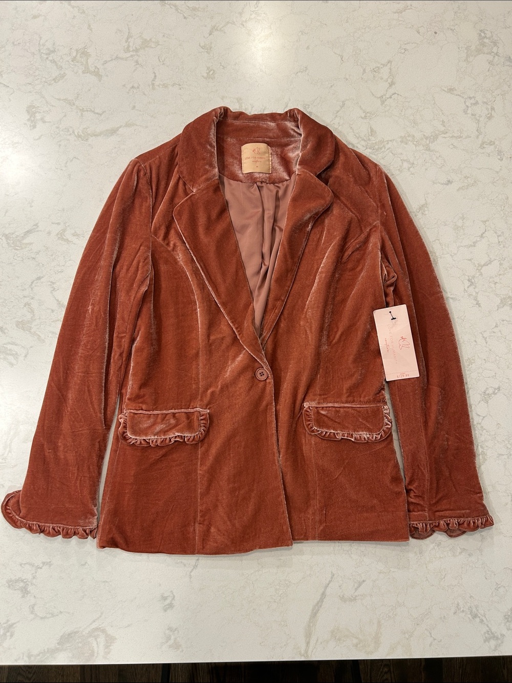 NWT Love for Humanity Couture Velvet Blazer Medium